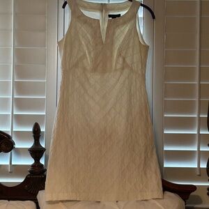 White House Black Market Quilted Cream Mini Dress